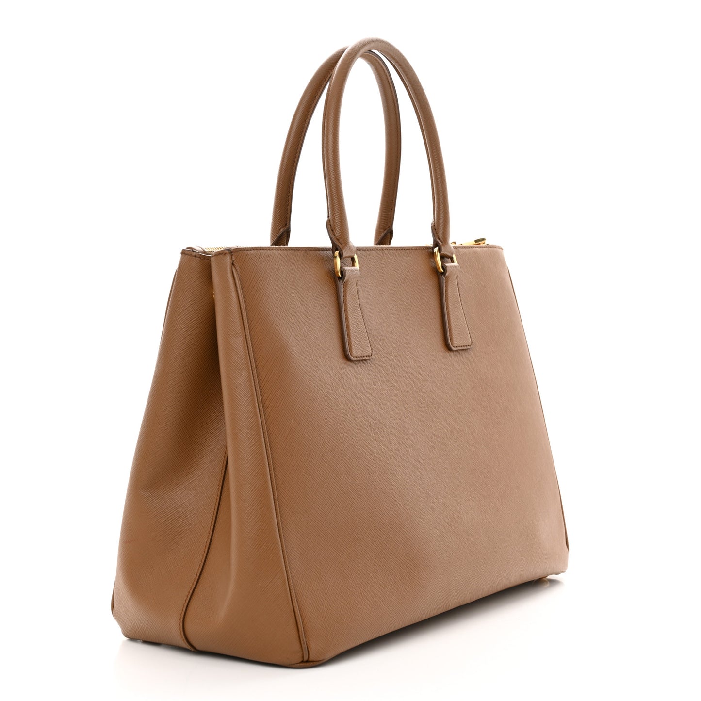 Saffiano Large Galleria Double Zip Tote Cannella