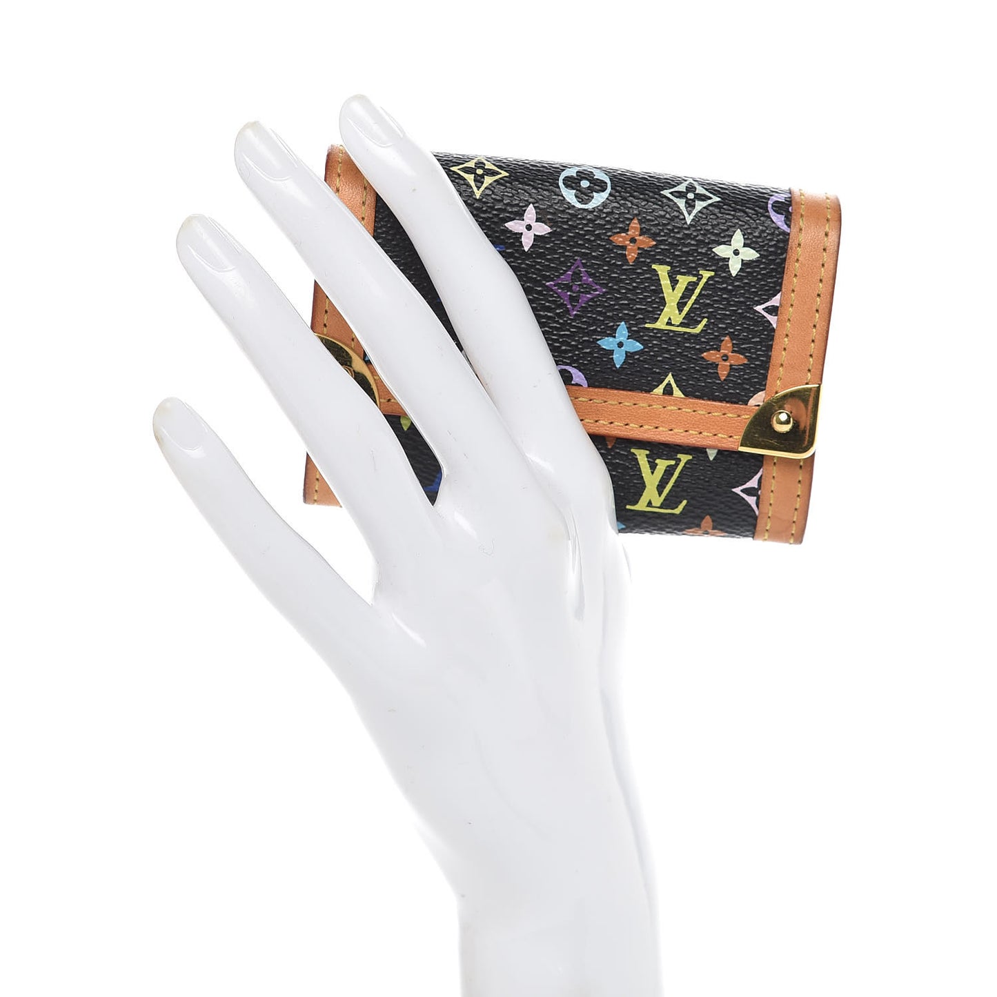 Monogram Multicolor Porte-Monnaie Plat Coin Purse Black
