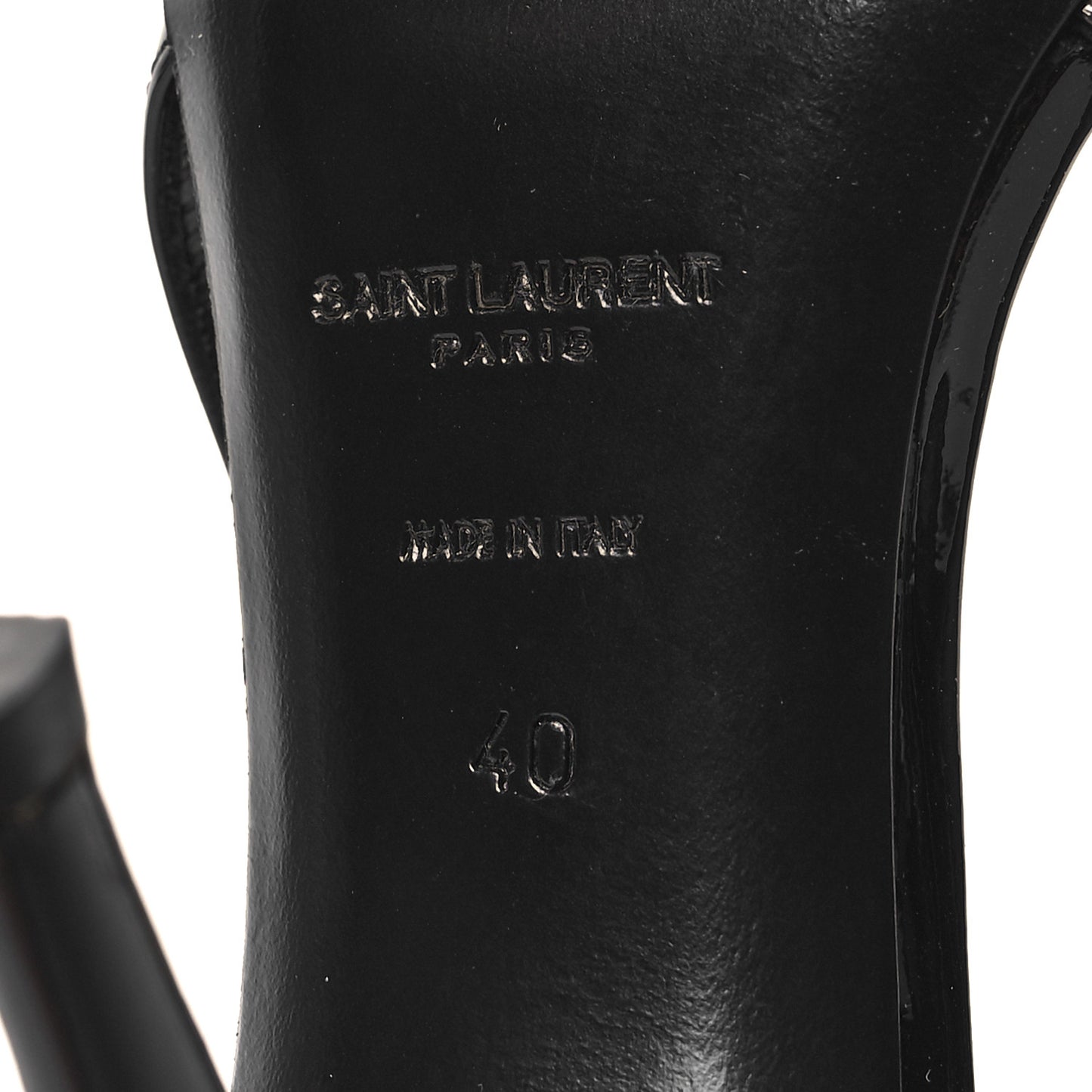SAINT LAURENT Patent Cap Toe Vesper Slingback Pumps 40 Black
