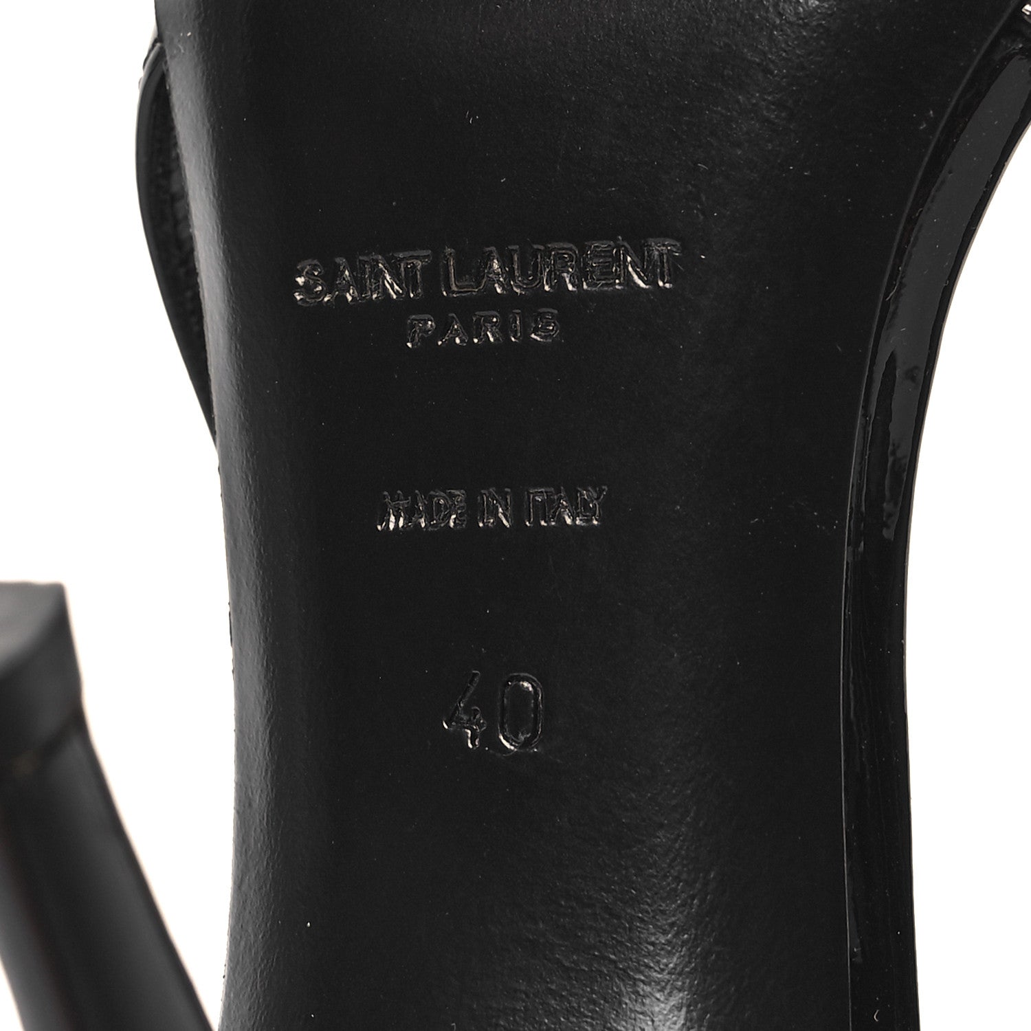 Saint Laurent SAINT LAURENT Patent Cap Toe Vesper Slingback Pumps 40 Black 8 of 9