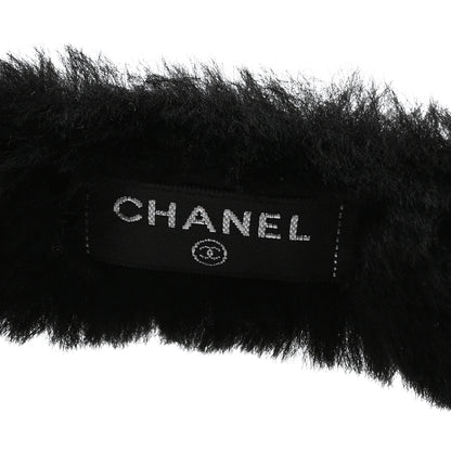 Chanel Shearling CC Ear Muffs Black White 5 of 5