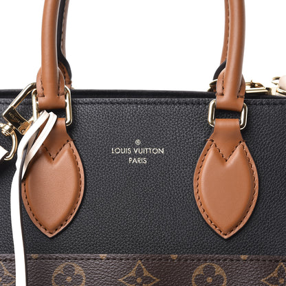 Louis Vuitton Calfskin Monogram Fold Tote MM Black Wine Cream 10 of 10