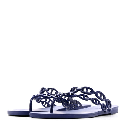 Hermes Rubber Chaine d'Ancre Island Sandals 39 Violet Iris 4 of 9