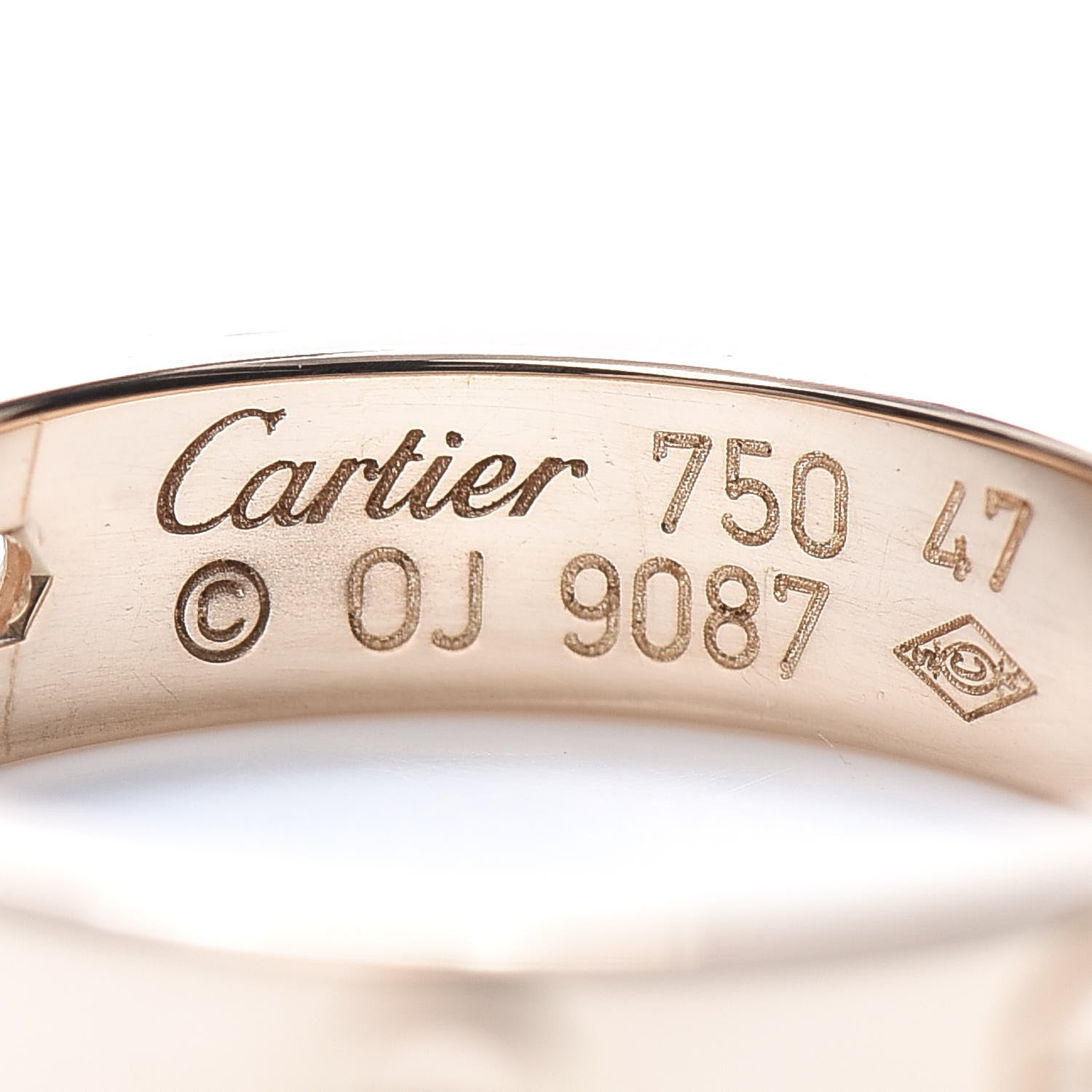 Cartier 18K Pink Gold Diamond 4mm LOVE Wedding Band Ring 47 4 4 of 5