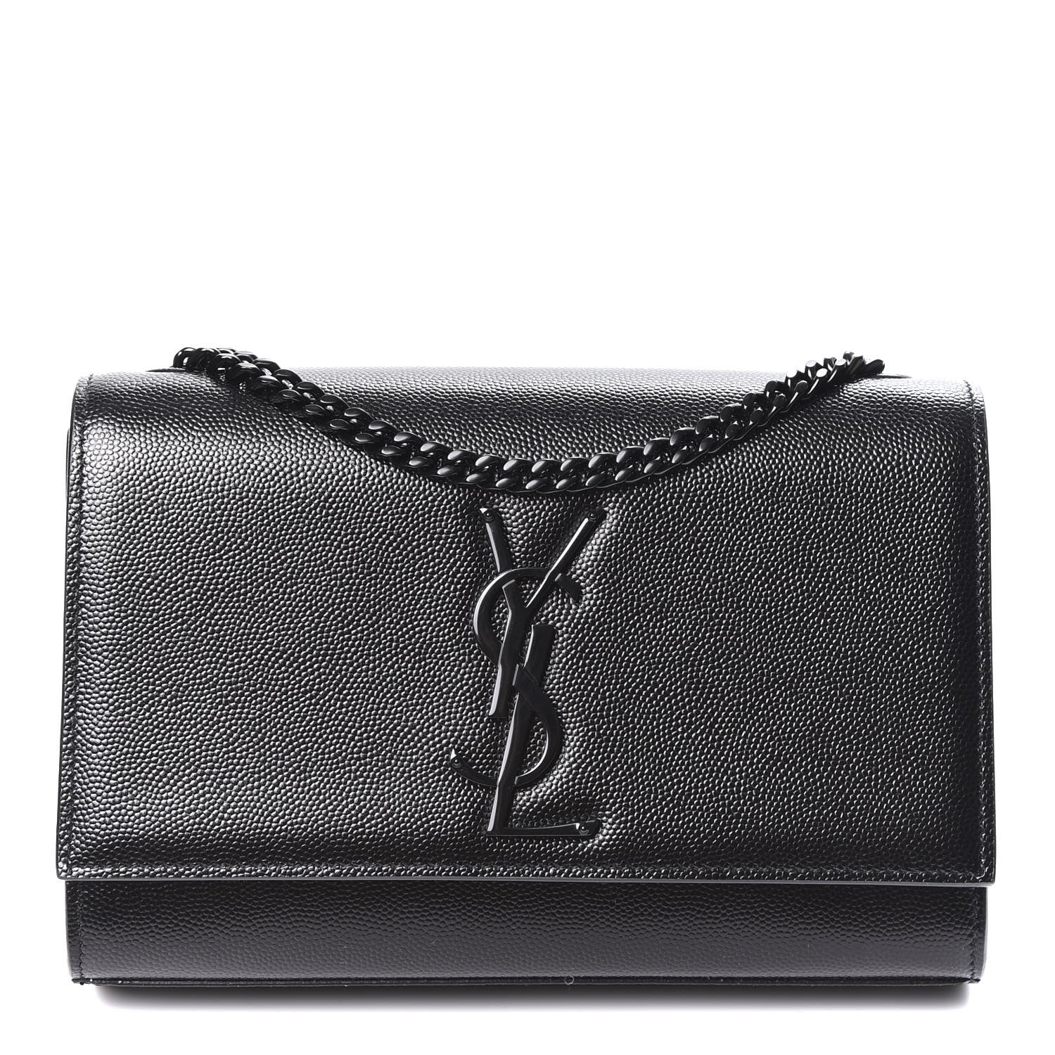 Saint Laurent Grain De Poudre Small Monogram Kate Satchel Black 1 of 9