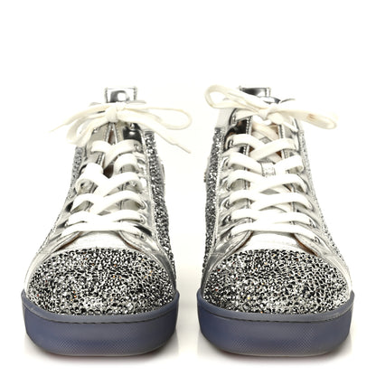 Christian Louboutin Laminated Nappa Frozen Strass Mens Louis Orlato Flat Sneakers 45.5 Silver 3 of 11