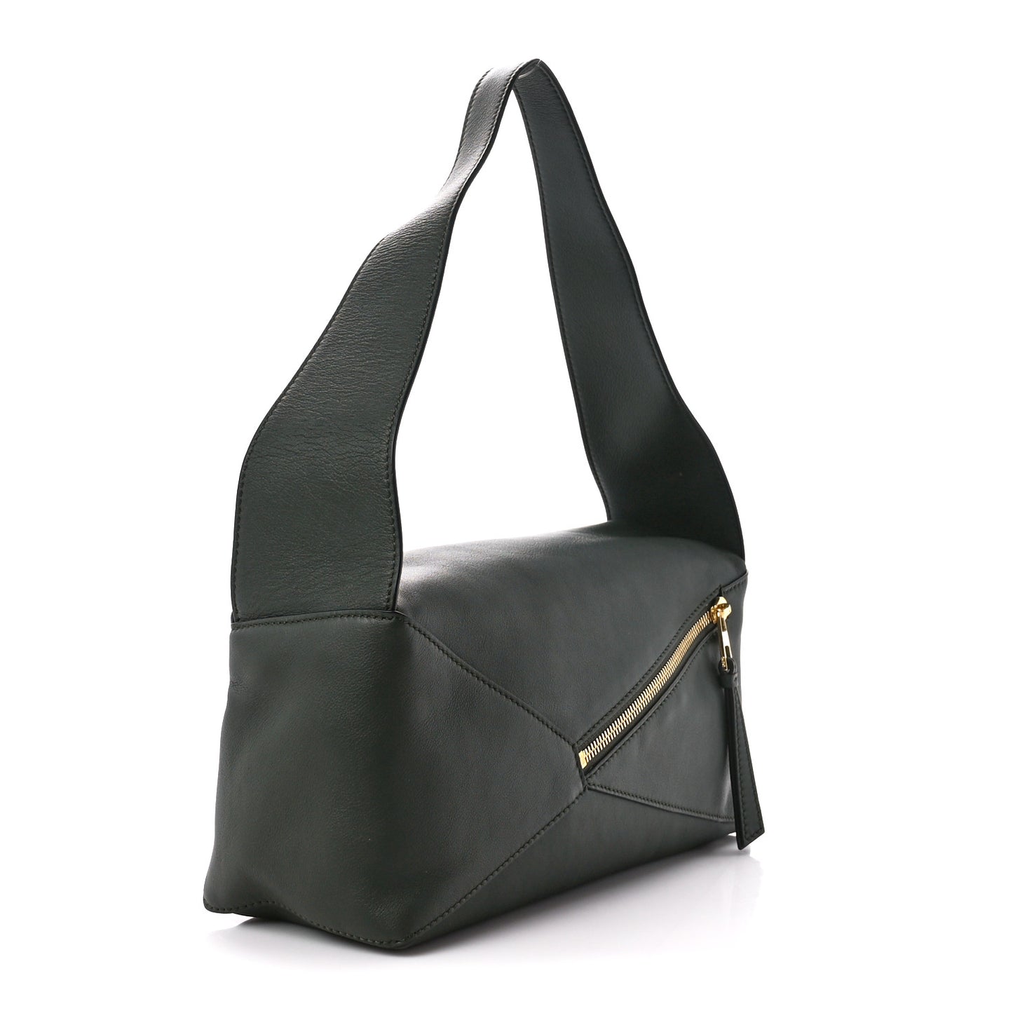 Calfskin Puzzle Hobo Army Green