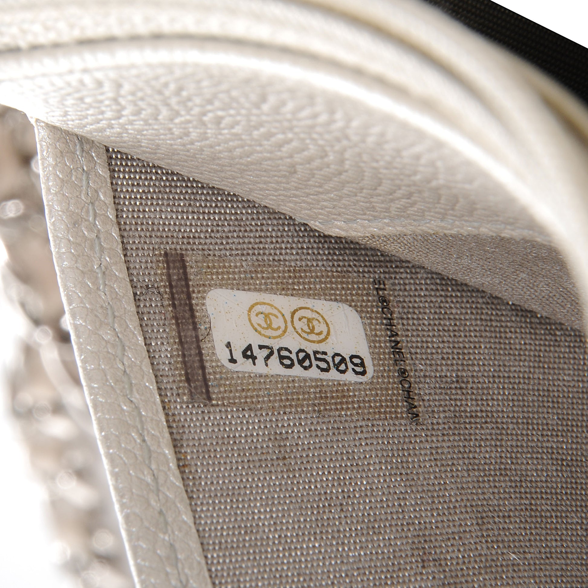 Chanel Caviar Sevruga Wallet on Chain WOC Pearl 14 of 17