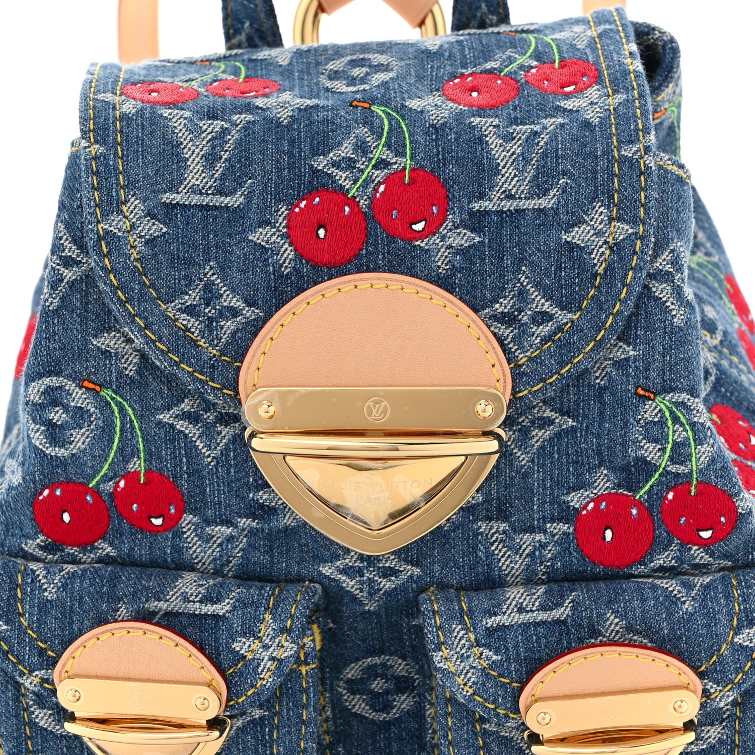 Louis Vuitton LV X TM Monogram Denim Cerises Venice Backpack Blue 7 of 10