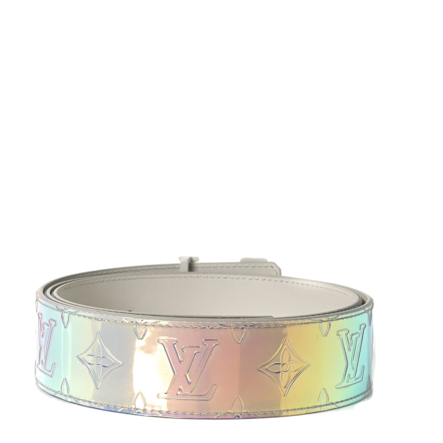 Louis Vuitton PVC Monogram 40mm LV Initiales Reversible Belt 100 40 Iridescent Prism 2 of 4