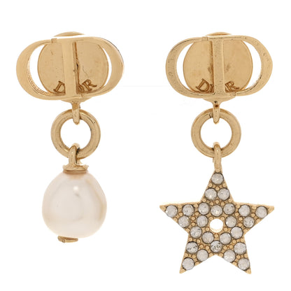 Christian Dior Crystal Pearl Star Earrings Gold 1 of 5