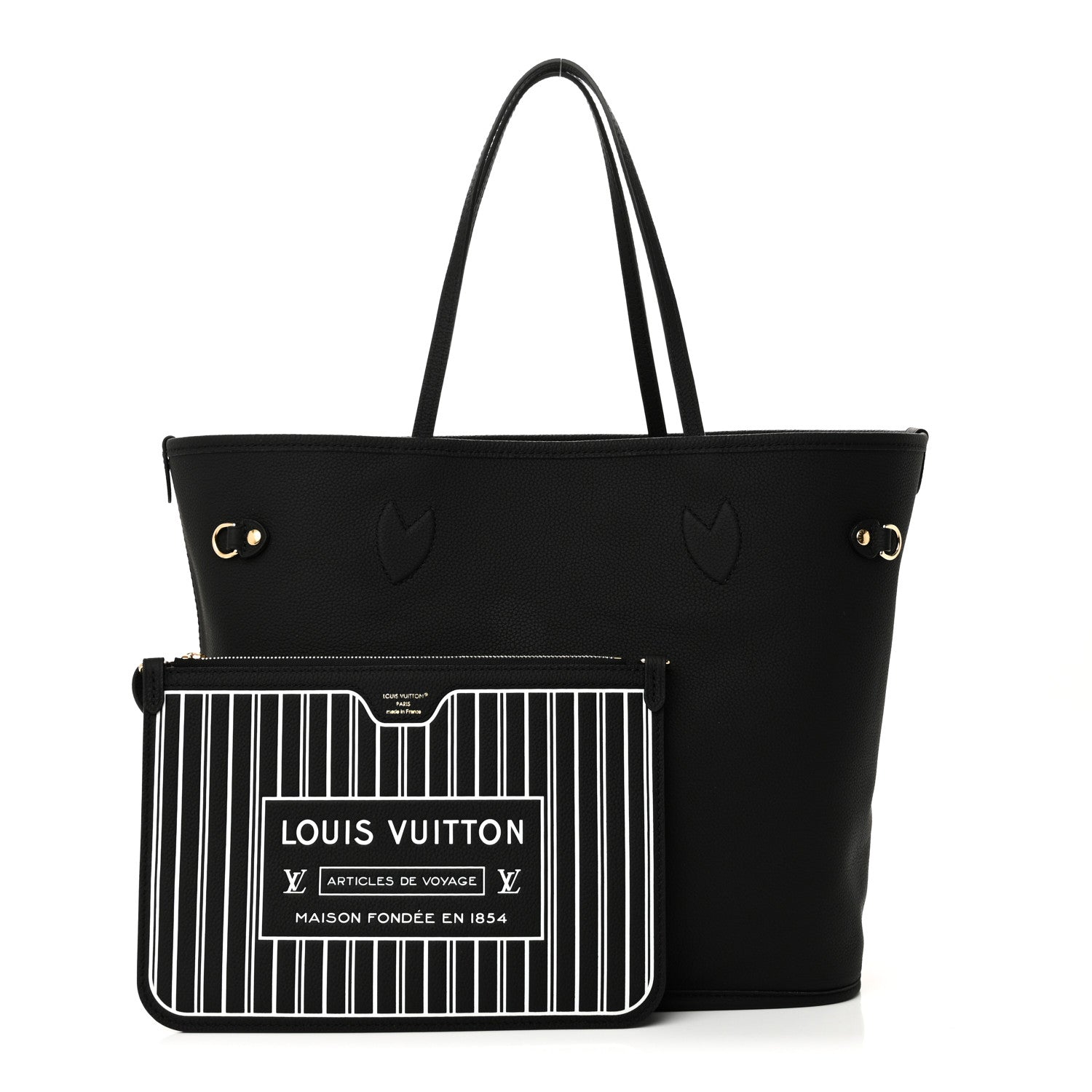 Louis Vuitton Monogram Calfskin Neo Neverfull Inside Out MM Black 5 of 17