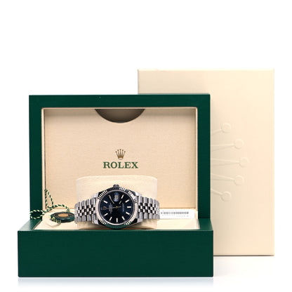 Rolex Stainless Steel 18K White Gold 41mm Oyster Perpetual Datejust Watch Bright Blue 126334 5 of 5