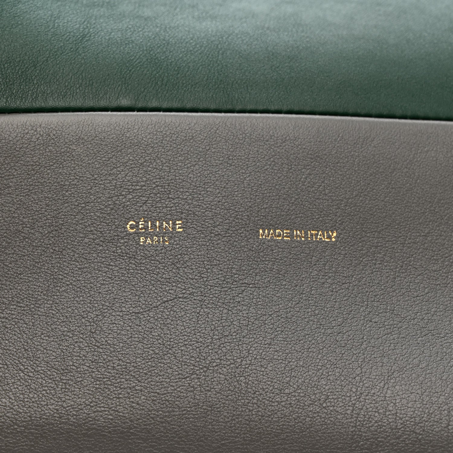 Celine Calfskin All Soft Shoulder Bag Black Grey Green 7 of 17