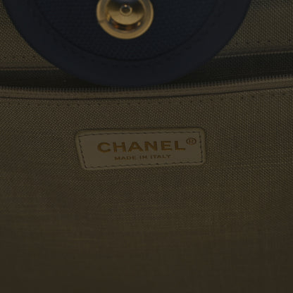 Chanel Cotton Medium Deauville Tote Blue White 7 of 11