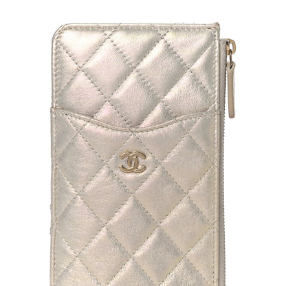 Chanel Iridescent Lambskin Quilted Classic iPhone Pouch Ivory 8 of 17