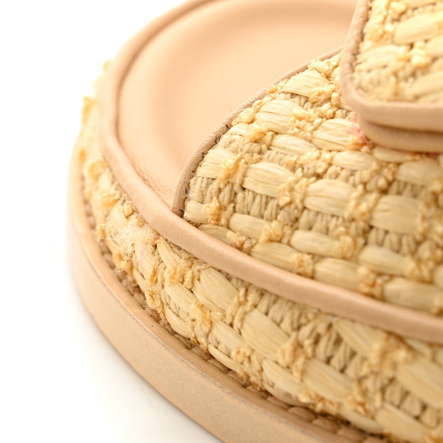 Braided Fabric Velcro Dad Sandals 39.5 Beige