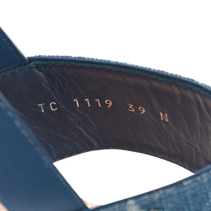 Louis Vuitton Monogram Denim Starboard Flat Thong Sandal 39 Blue 8 of 8