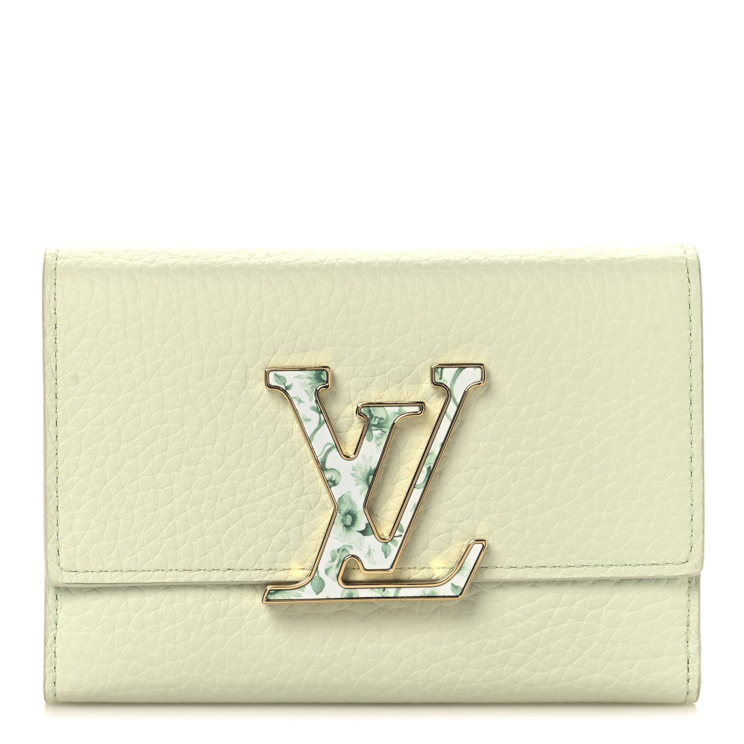 Louis Vuitton Taurillon Karung Capucines Compact Wallet Vert D'eau Green 1 of 8