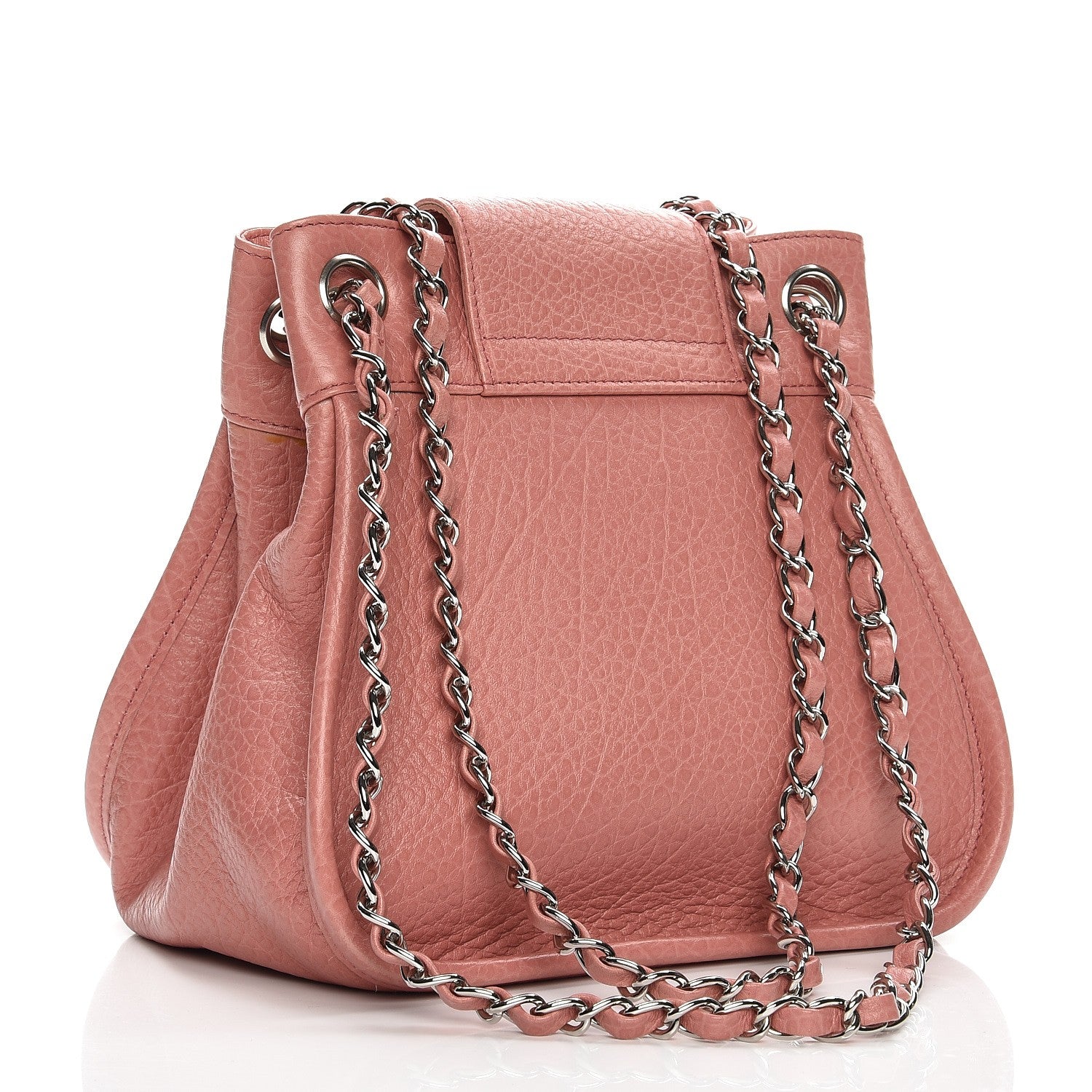 Chanel Grained Calfskin Mademoiselle Accordion Flap Pink 4 of 9