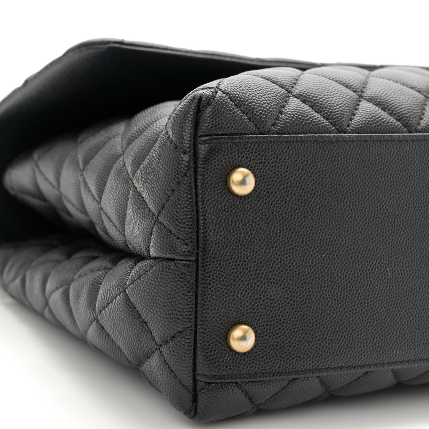Caviar Quilted Medium Coco Handle Flap Black