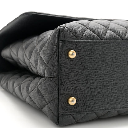 Chanel Caviar Quilted Medium Coco Handle Flap Black 9 of 12
