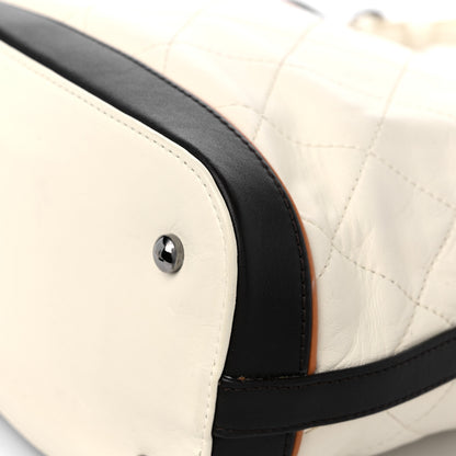 Chanel Lambskin Quilted Country Club Tote White Black 9 of 15