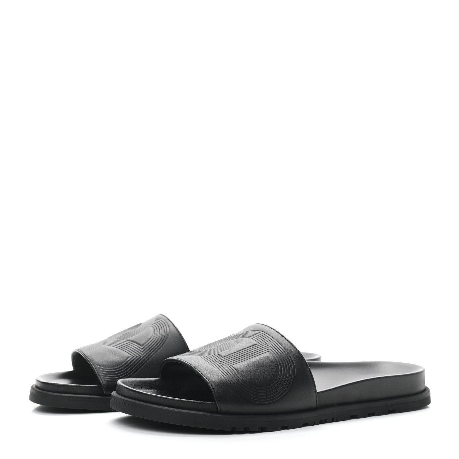 Hermes Calfskin Mens Biarritz Sandals 43 Black 3 of 7