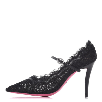 Gucci Lace Pizzo Venice Pumps 36 Black 1 of 8