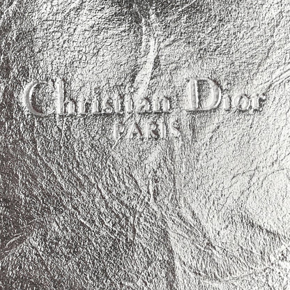 Christian Dior Metallic Crinkled Lambskin Diorama Croisiere Chain Wallet Silver 7 of 18