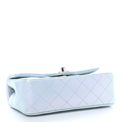 Chanel Iridescent Calfskin Quilted Mini Rectangular Flap Light Blue 4 of 9