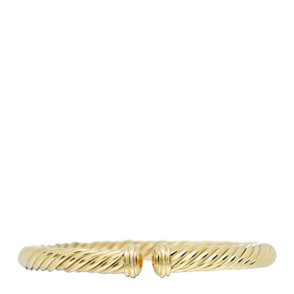 David Yurman 18K Yellow Gold 7mm Cablespira Oval Bracelet 1 of 4