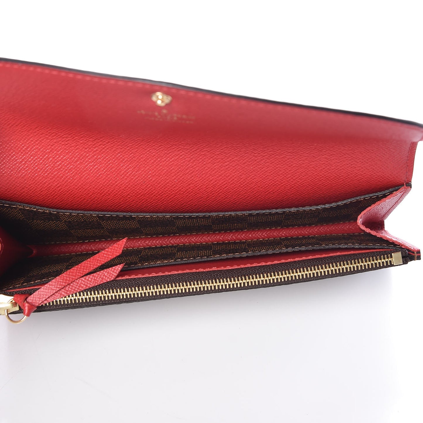Damier Ebene Emilie Wallet Red
