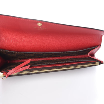 Louis Vuitton Damier Ebene Emilie Wallet Red 5 of 6