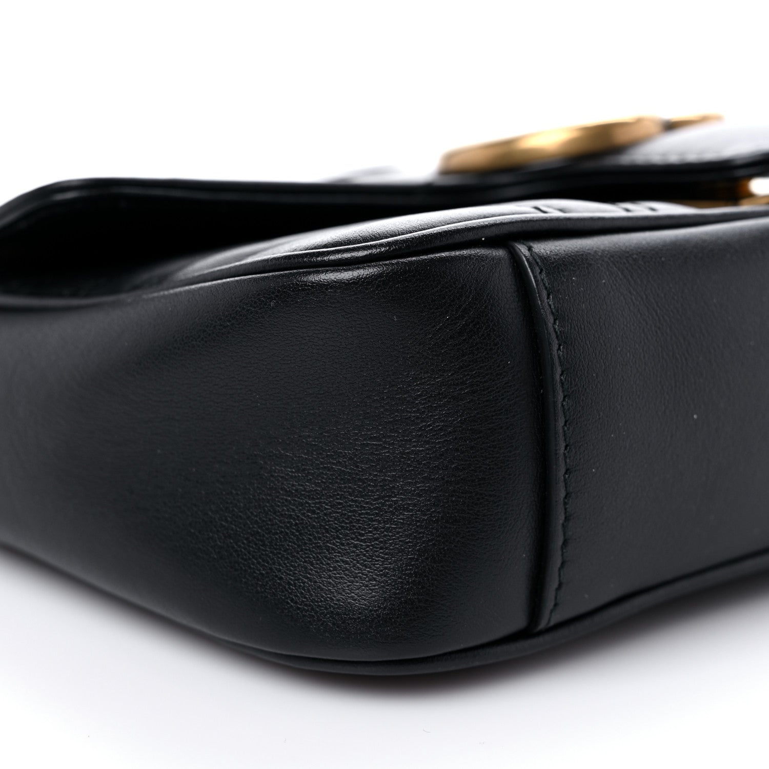 Gucci Calfskin Matelasse Mini GG Marmont Shoulder Bag Black 8 of 10