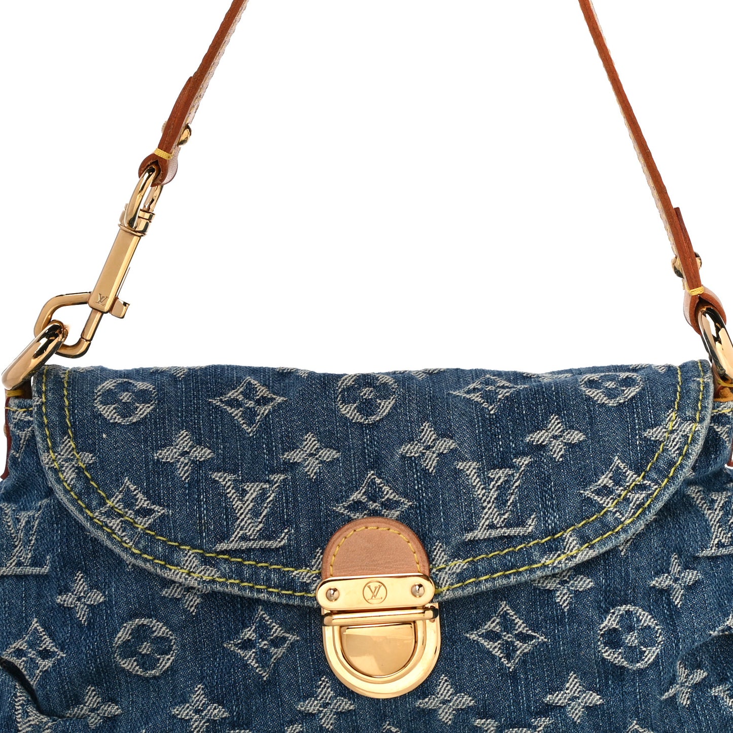 Monogram Denim Mini Pleaty Blue