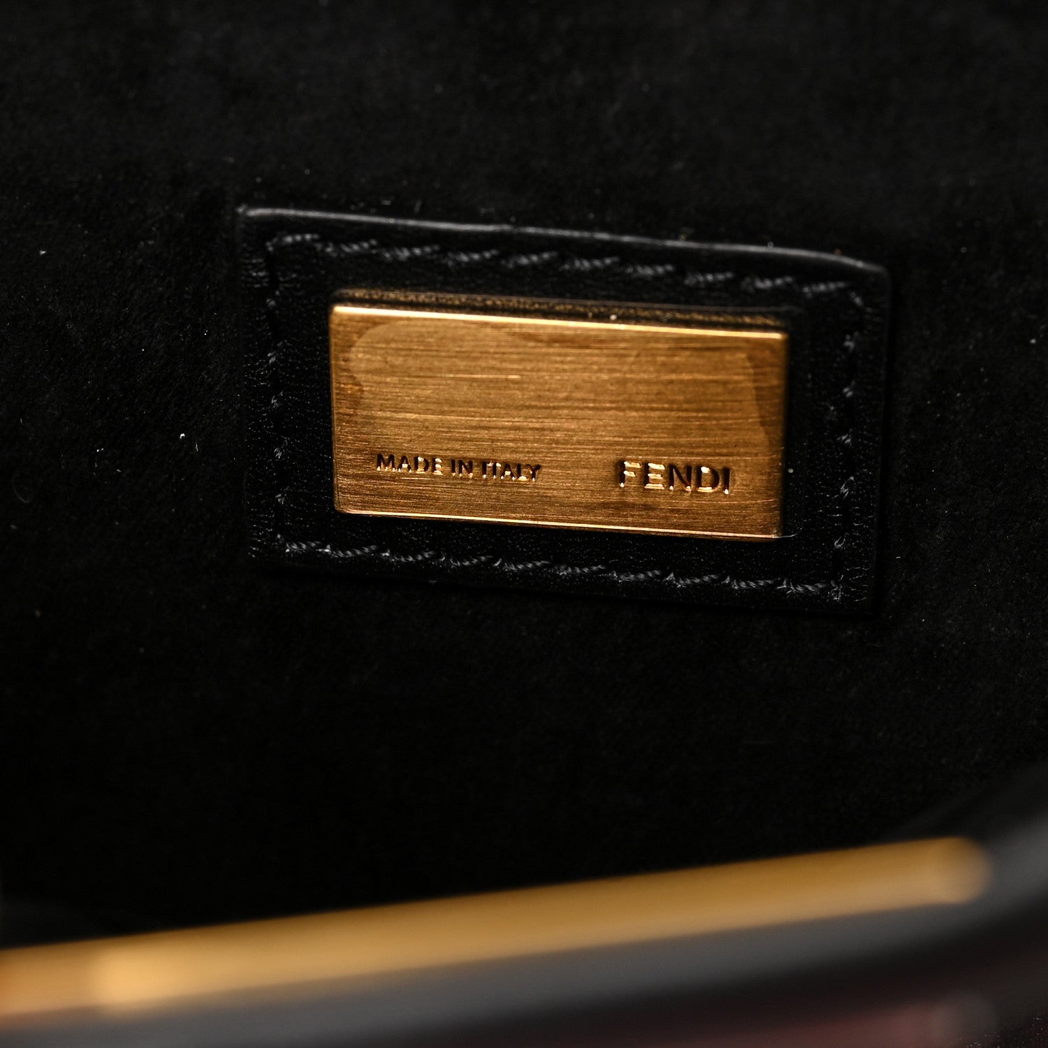 Fendi Vitello Saddle Mini Peekaboo Iconic Satchel Black 6 of 8