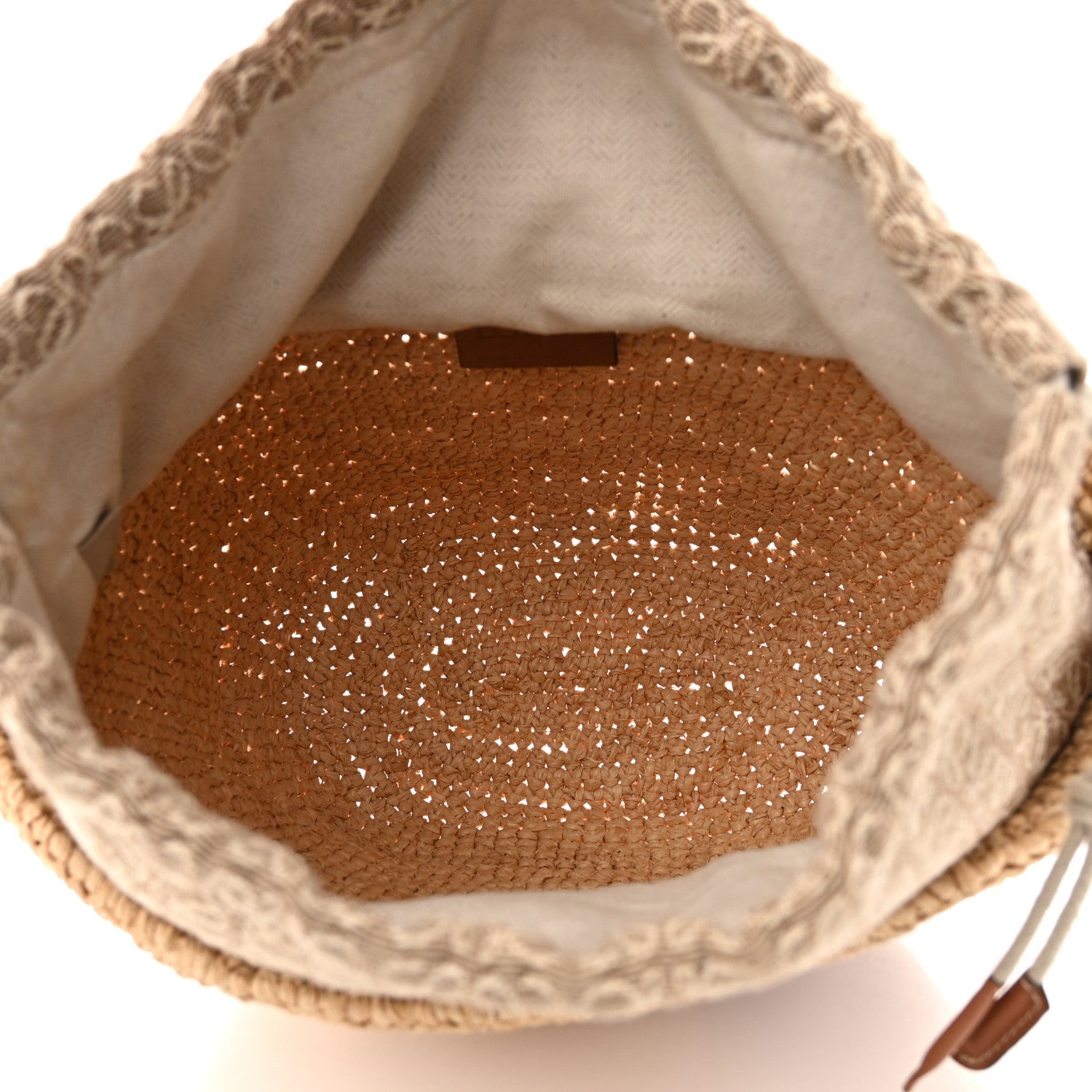 Loewe Calfskin Raffia Bucket Bag Natural Tan 5 of 10