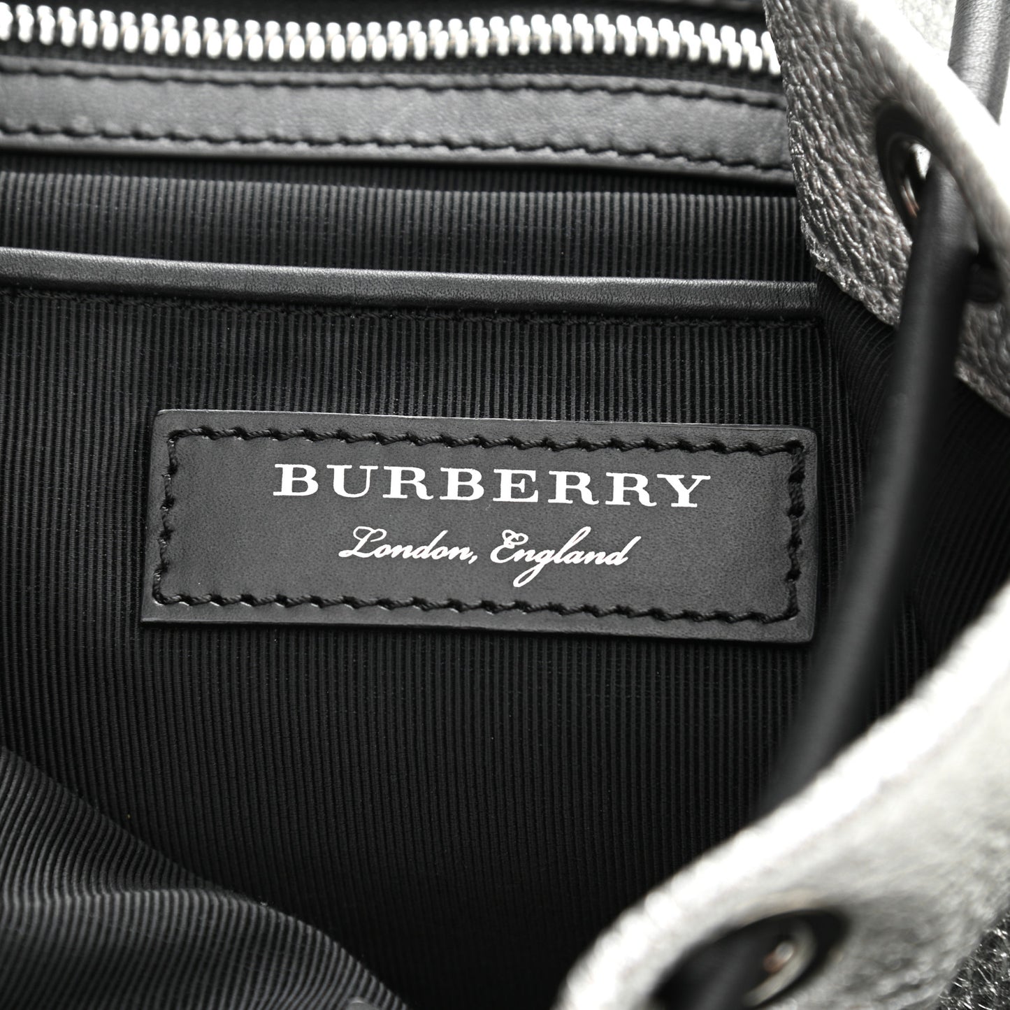 Metallic Deerskin Medium Rucksack Backpack Silver