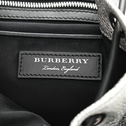 Burberry Metallic Deerskin Medium Rucksack Backpack Silver 6 of 8