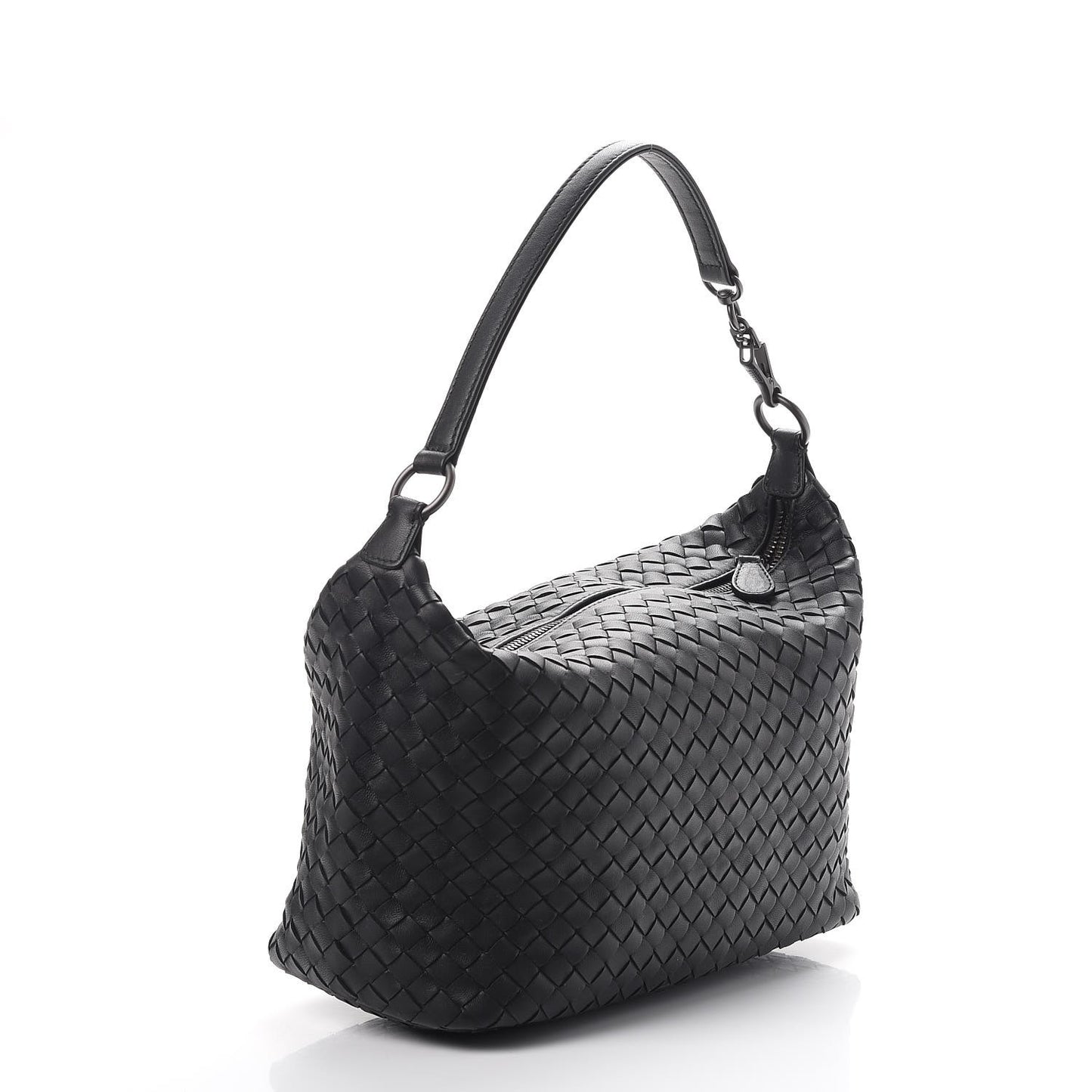 Nappa Intrecciato Small Shoulder Bag Nero Black