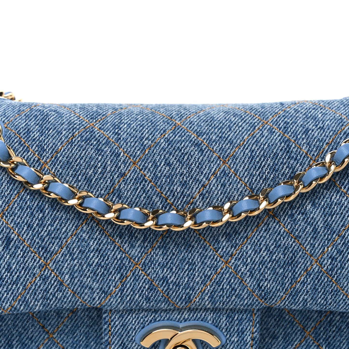 Denim Mini Souplissimo Flap Blue