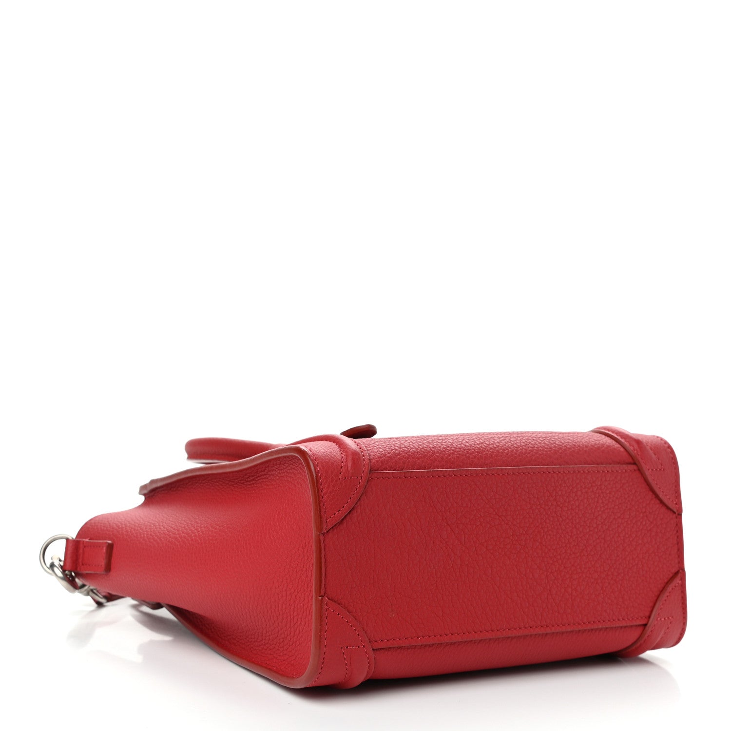 Celine Drummed Calfskin Nano Luggage Red 3 of 9