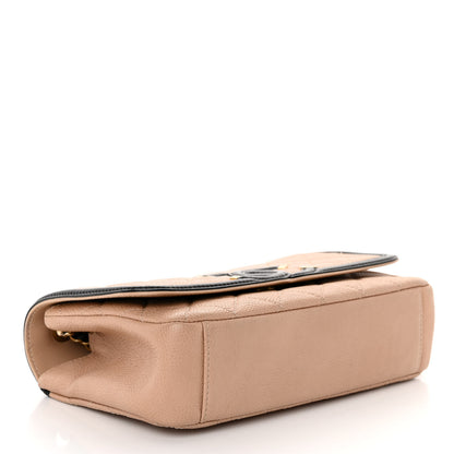 Chanel Caviar Quilted Small CC Filigree Flap Beige Black 4 of 10