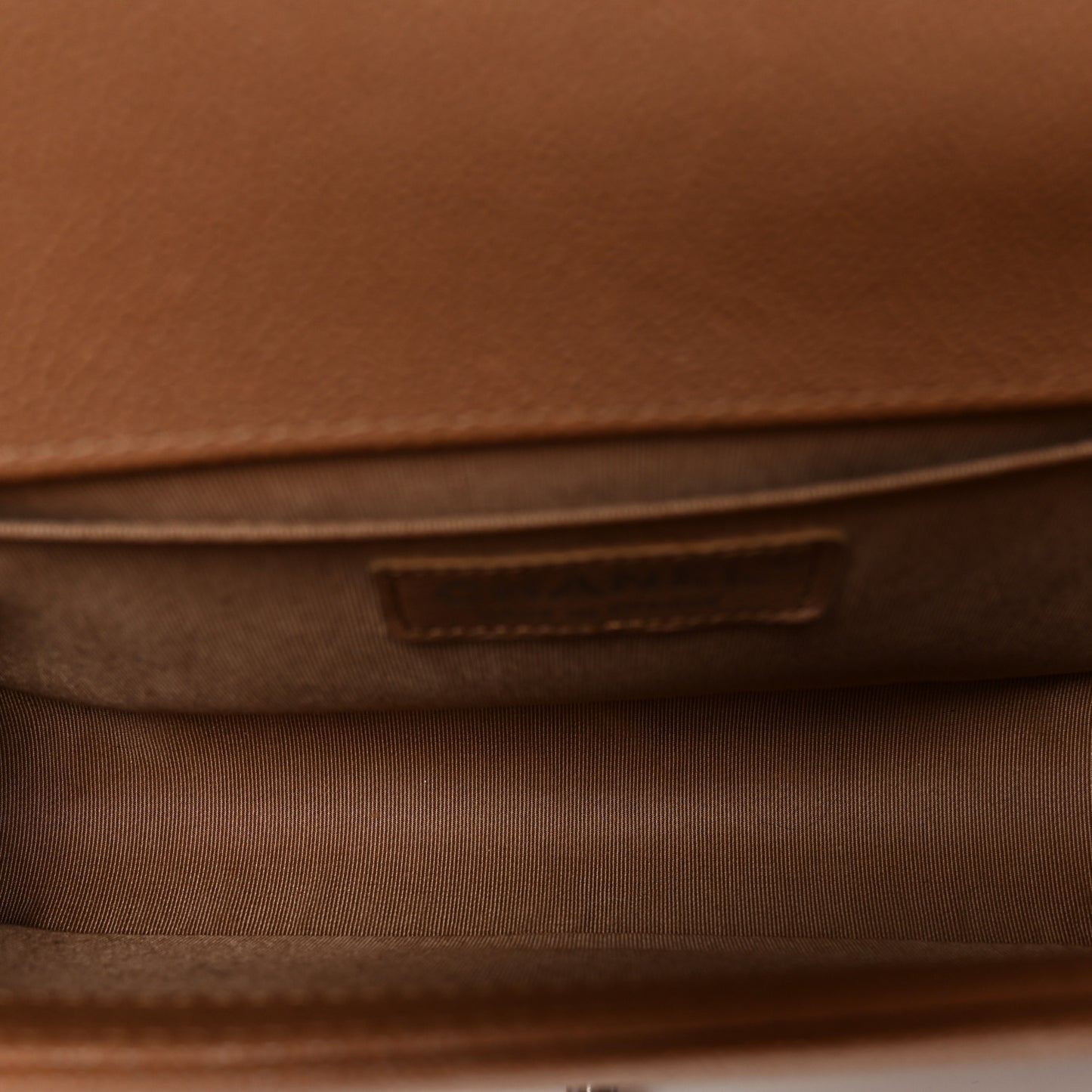Caviar Quilted Medium Boy Flap Light Brown