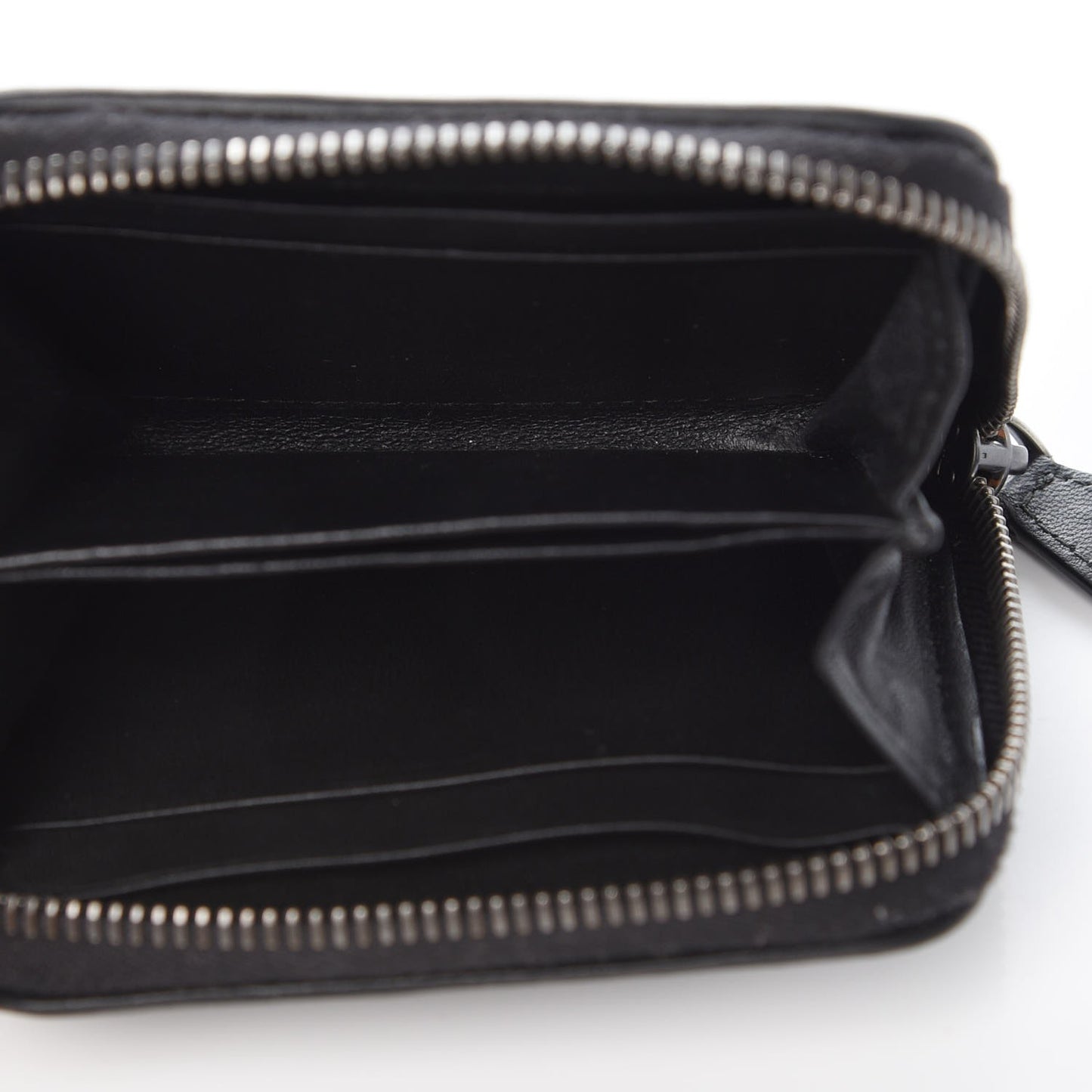 Nappa Intrecciato Zip Around Coin Purse Black