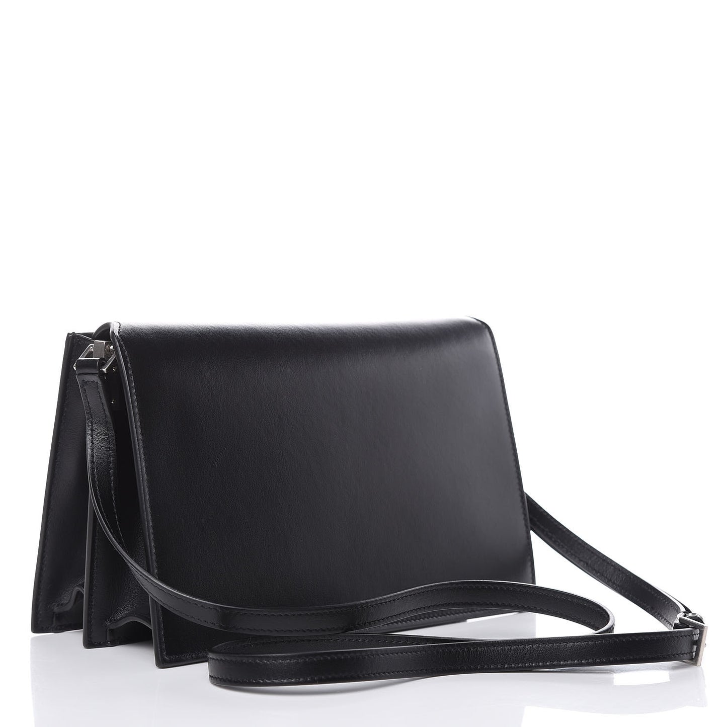 Smooth Calfskin Catherine Heart Studded Satchel Black