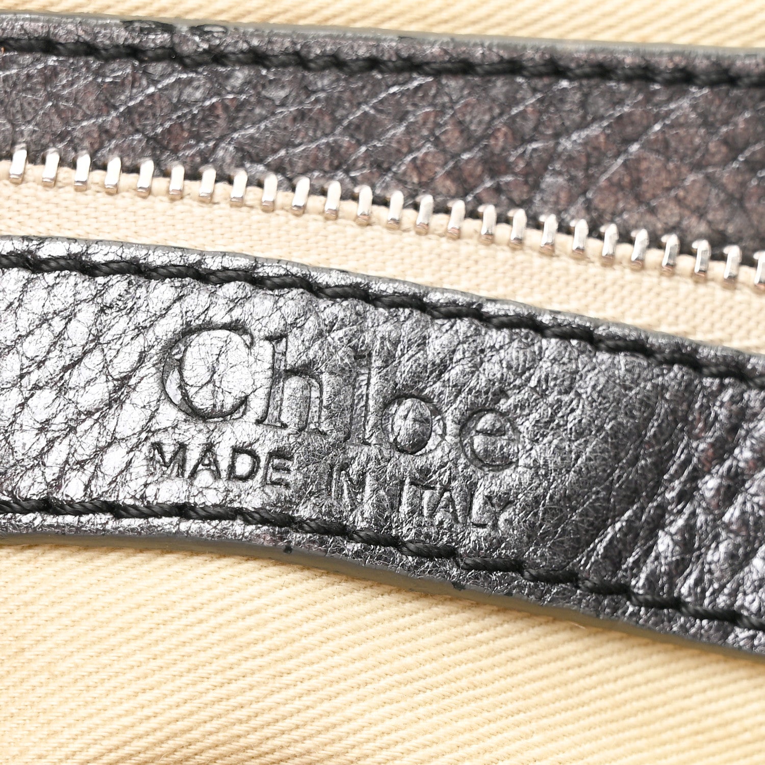 Chloe Metallic Calfskin Medium Paddington Satchel Grey 6 of 10