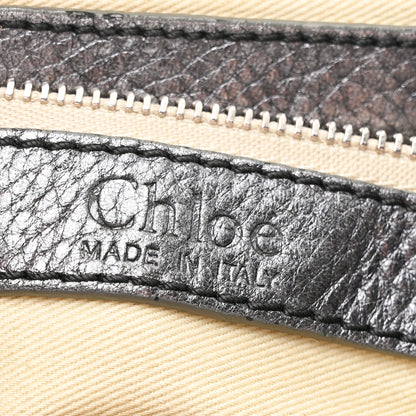 Chloe Metallic Calfskin Medium Paddington Satchel Grey 6 of 10