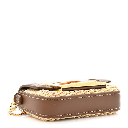 Fendi Macrame Crochet Vitello Grace Nano Maxi Buckle Baguette Charm Natural Gianduia 6 of 17
